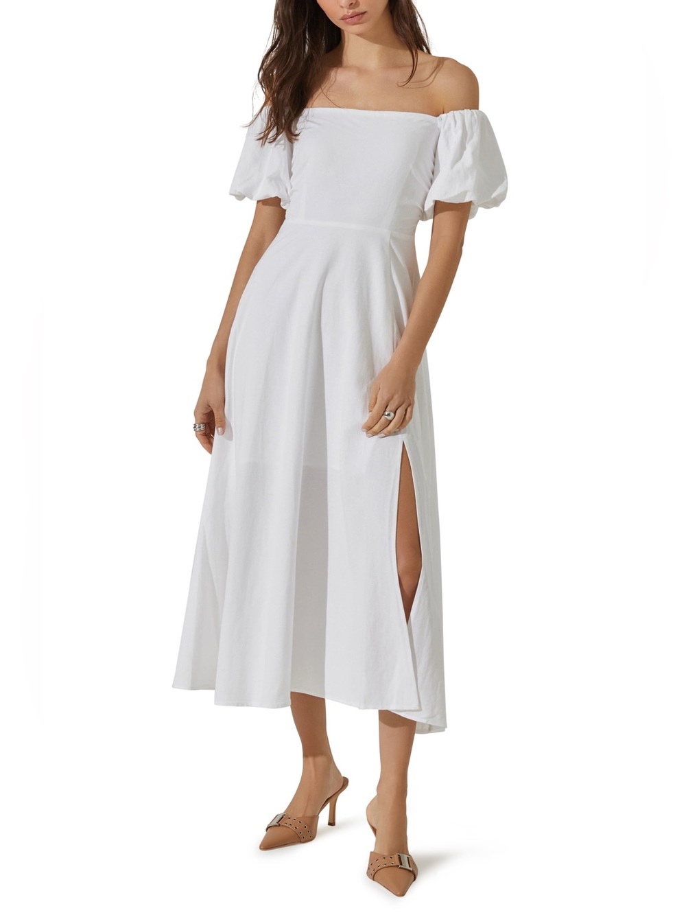 ASTR the Label Off the Shoulder A-Line Dress